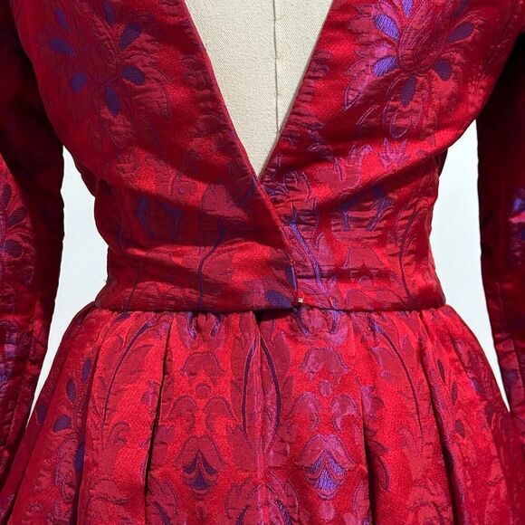 Vintage 80s Carolyne Roehm Opulent Evening Ball Gown XS Gala Royal Regency - Picture 13 of 16